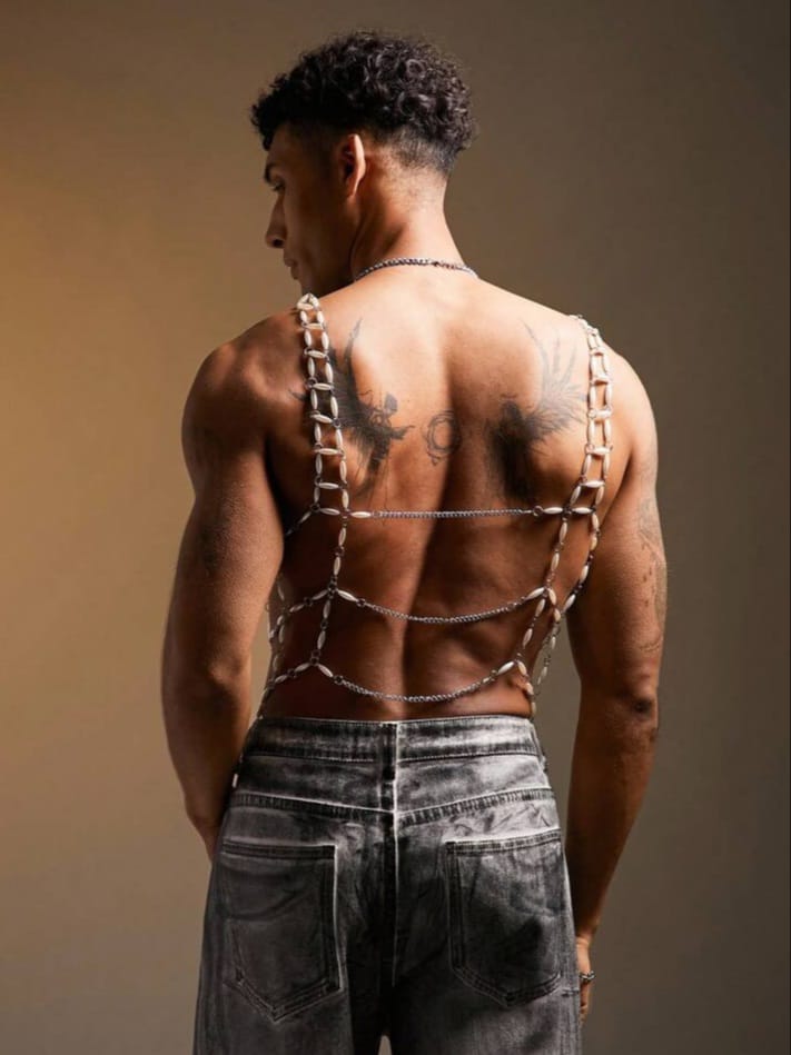 Men's Pearl Chain Hollow Sexy Tank Top